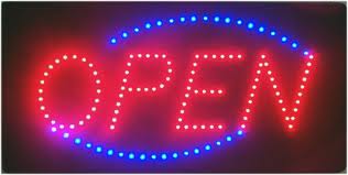 Neon LED 3D Leucht-Schild OPEN, Leuchtreklame, TradOkay
